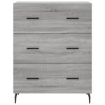 vidaXL Buffet haut Sonoma gris 69 5x34x180 cm Bois d'ingénierie