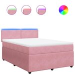 vidaXL Sommier à lattes de lit avec matelas Rose 140x190 cm Velours