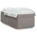 vidaXL Sommier à lattes de lit avec matelas Taupe 90x200 cm Tissu