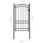 vidaXL Portail de clôture avec dessus arqué Acier 100x175 cm Noir