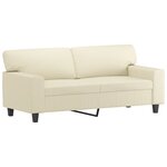 vidaXL Canapé à 2 places Crème 140 cm Similicuir