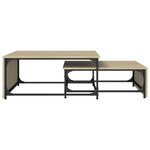 vidaXL Tables basses gigognes 2 Pièces chêne sonoma bois ingénierie métal