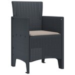 vidaXL Chaises de jardin avec coussins 2 Pièces Anthracite