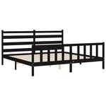vidaXL Cadre de lit sans matelas noir 200x200 cm bois massif de pin