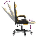vidaXL Chaise de jeu avec repose-pied Noir et doré Similicuir