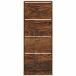 vidaXL Armoire à chaussures Chêne fumé 59x17x150 cm Bois d'ingénierie