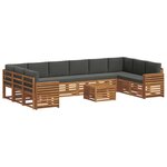 vidaXL Ensemble de canapés d'extérieur 11 pc Naturel et Anthracite