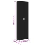 vidaXL Garde-robe de couloir Noir 55x25x189 cm Bois d'ingénierie