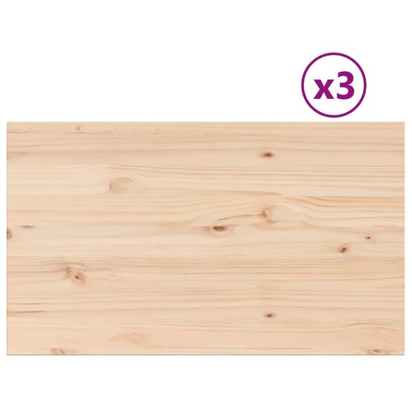 vidaXL Dessus de table 3 Pièces 80x47x2 5cm rectangulaire bois pin massif