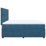 vidaXL Sommier à lattes de lit et matelas Bleu foncé 180x200cm Velours