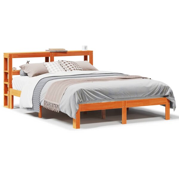 vidaXL Cadre de lit sans matelas cire marron 140x200cm bois pin massif