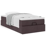vidaXL Cadre de lit ottoman avec matelas marron foncé 90x200 cm tissu