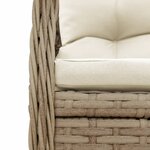 vidaXL Ensemble à manger de jardin et coussins 3 Pièces Beige poly rotin