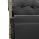 vidaXL Ensemble de bistro de jardin 9 Pièces coussins gris poly rotin