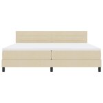 vidaXL Lit boxspring avec matelas Crème 200 x 200 cm tissu