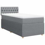 vidaXL Sommier à lattes de lit et matelas Gris clair 90x190 cm Tissu