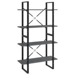 vidaXL Bibliothèque à 4 niveaux Gris 80x30x140 cm Bois de pin massif