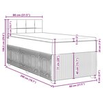 vidaXL Sommier à lattes de lit avec matelas Gris foncé 80x200 cm Tissu