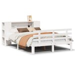 vidaXL Lit bibliothèque sans matelas blanc 150x200 cm bois pin massif