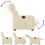 vidaXL Fauteuil inclinable Crème Tissu