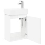 vidaXL Meuble de salle de bain avec robinet Blanc brillant