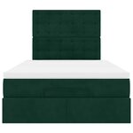 vidaXL Cadre de lit ottoman avec matelas vert foncé 120x190 cm velours