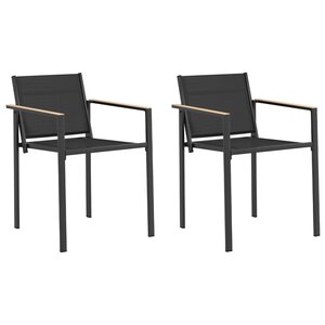 vidaXL Chaises de jardin 2 Pièces Noir et anthracite 53 5 x 59 x 77 cm
