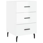 vidaXL Table de chevet blanc brillant 40x40x66 cm bois d'ingénierie