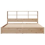 vidaXL Lit bibliothèque sans matelas 200x200 cm bois massif de pin