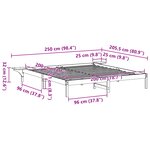vidaXL Cadre de lit avec tables de chevet Marron Marron cire