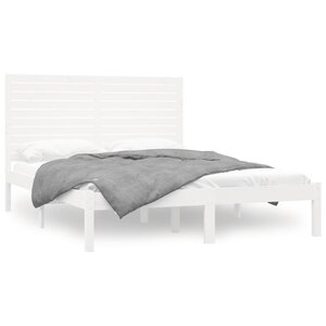 vidaXL Cadre de lit sans matelas blanc 140x200 cm bois massif
