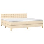 vidaXL Sommier à lattes de lit avec matelas Crème 200x200 cm Tissu