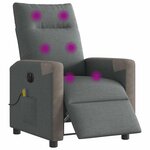 vidaXL Fauteuil inclinable de massage électrique gris foncé tissu