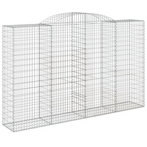 vidaXL Panier de gabions arqué 300x50x180/200 cm Fer galvanisé