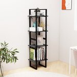 vidaXL Bibliothèque à 4 niveaux Gris 40x30x140 cm Bois de pin massif