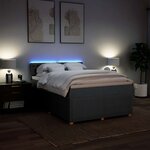 vidaXL Sommier à lattes de lit avec matelas Gris foncé 140x200cm Tissu