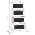 vidaXL Buffet Noir 40x30x90 cm Bois de pin massif et rotin naturel