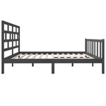 vidaXL Cadre de lit Gris Bois de pin massif 150x200 cm Très grand