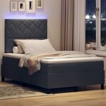 vidaXL Lit à ressorts avec matelas Gris foncé 120 x 200 cm Velours