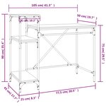 vidaXL Bureau avec étagères chêne 105x50x90 cmbois d'ingénierie et fer