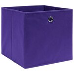 vidaXL Boîtes de rangement 10 Pièces Violet 32x32x32 cm Tissu