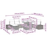 vidaXL Ensemble de canapé de jardin 9 Pièces Beige polyrotin