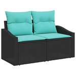 vidaXL Ensemble de salle à manger pour jardin 10 Pièces Noir et Sarcelle