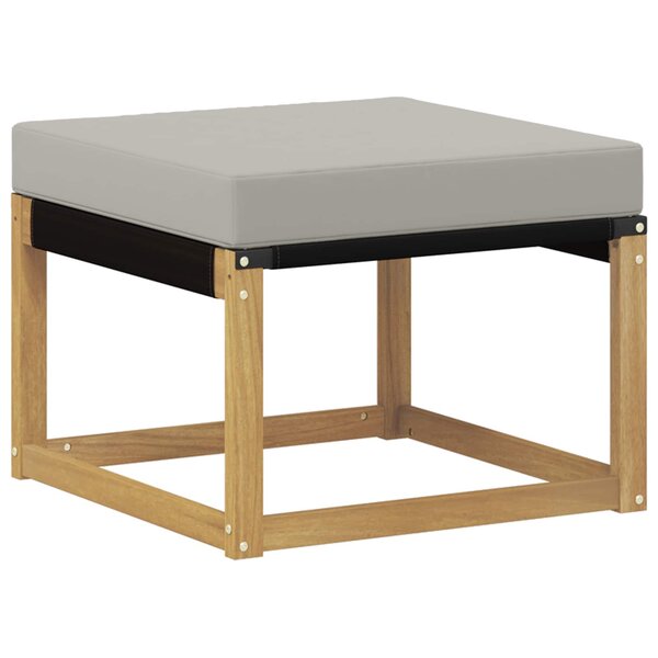 vidaXL Pouf d'Extérieur Bois d'acacia massif et tissu Textilène Blanc