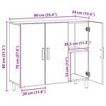 vidaXL Buffet chêne artisanal 90x34x80 cm bois d'ingénierie