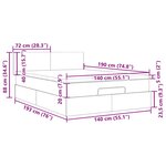 vidaXL Lit ottoman avec matelas gris clair 140x190 cm tissu