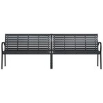 vidaXL Banc double de jardin noir 231 cm acier et WPC