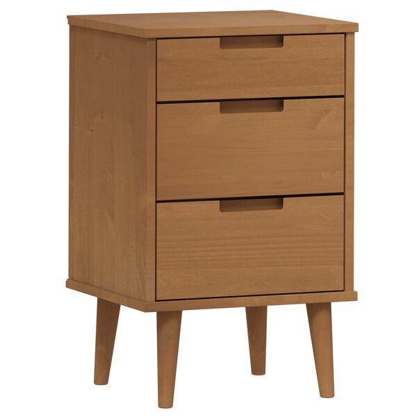 vidaXL Table de chevet MOLDE Marron 40x35x65 cm Bois de pin solide