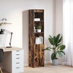 vidaXL Buffet haut chêne fumé 37 5x35x180 cm bois d'ingénierie