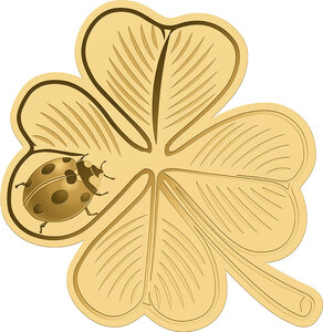 Pièce de monnaie en Or 3000 Francs g 0.031 (1/1000 oz) Millésime Gold Gift FOUR LEAF CLOVER 1/1000